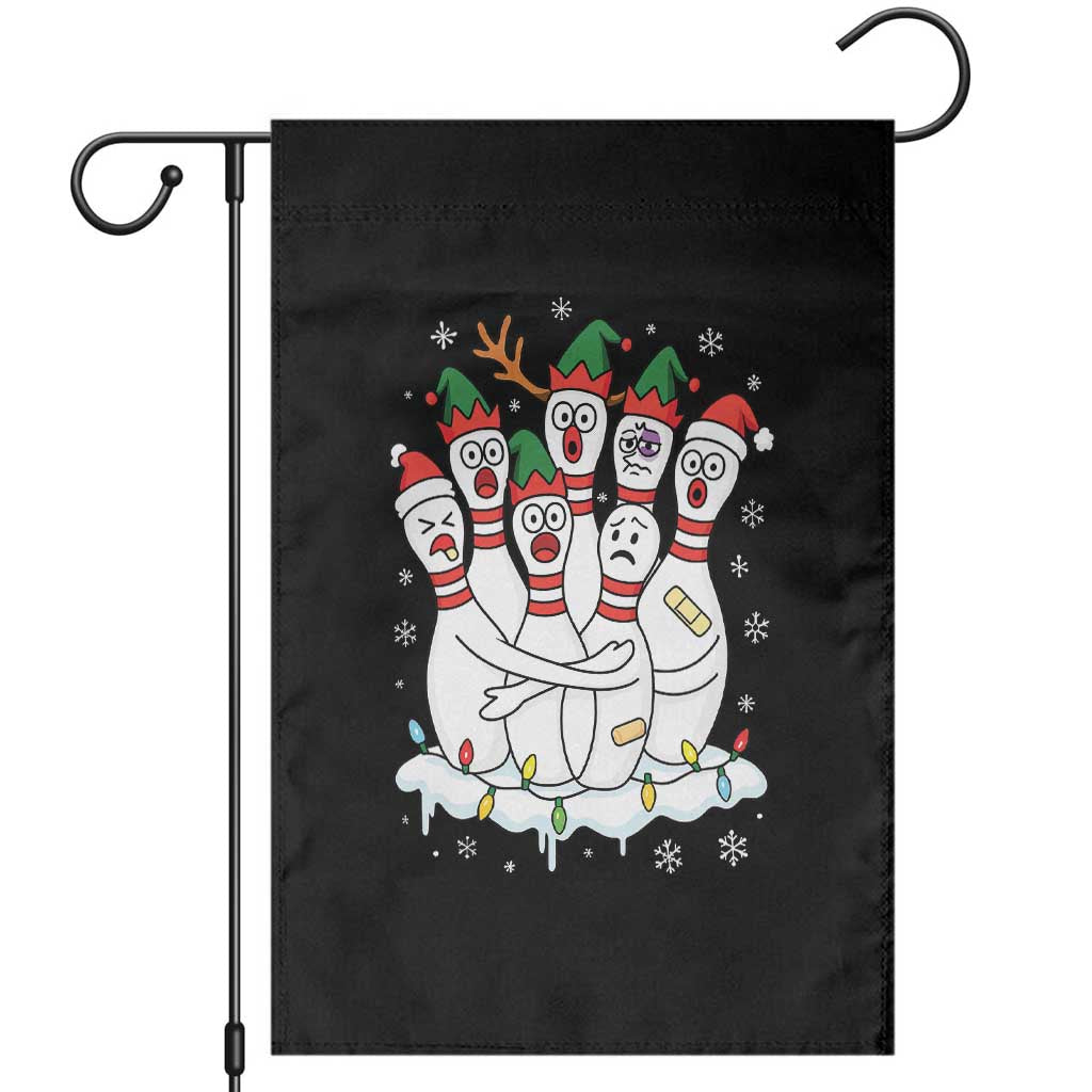 Funny Scared Cartoon Christmas Bowling Pins Garden Flag - Wonder Print Shop