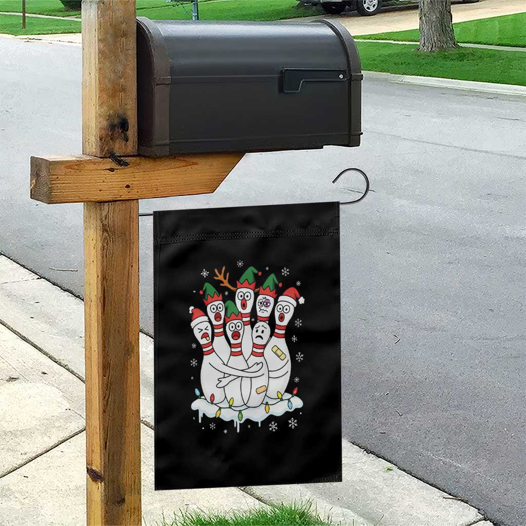 Funny Scared Cartoon Christmas Bowling Pins Garden Flag - Wonder Print Shop