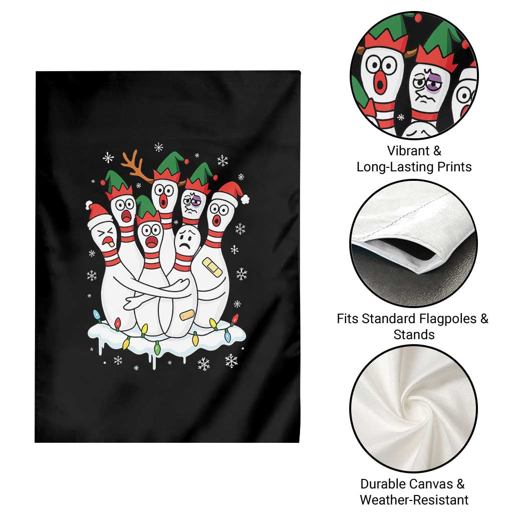 Funny Scared Cartoon Christmas Bowling Pins Garden Flag - Wonder Print Shop