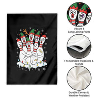 Funny Scared Cartoon Christmas Bowling Pins Garden Flag - Wonder Print Shop