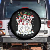 Funny Scared Cartoon Christmas Bowling Pins Spare Tire Cover - Wonder Print Shop