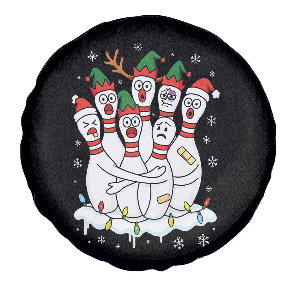 Funny Scared Cartoon Christmas Bowling Pins Spare Tire Cover - Wonder Print Shop