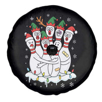 Funny Scared Cartoon Christmas Bowling Pins Spare Tire Cover - Wonder Print Shop