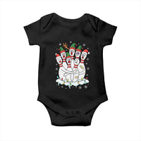 Funny Scared Cartoon Christmas Bowling Pins Baby Onesie - Wonder Print Shop