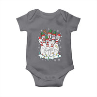 Funny Scared Cartoon Christmas Bowling Pins Baby Onesie - Wonder Print Shop