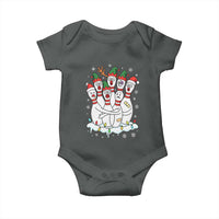 Funny Scared Cartoon Christmas Bowling Pins Baby Onesie - Wonder Print Shop