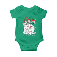 Funny Scared Cartoon Christmas Bowling Pins Baby Onesie - Wonder Print Shop
