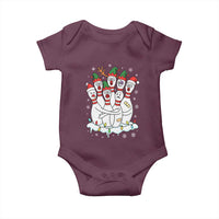 Funny Scared Cartoon Christmas Bowling Pins Baby Onesie - Wonder Print Shop