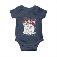 Funny Scared Cartoon Christmas Bowling Pins Baby Onesie - Wonder Print Shop