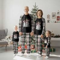 Funny Scared Cartoon Christmas Bowling Pins Plaid Pajama Set - Wonder Print Shop