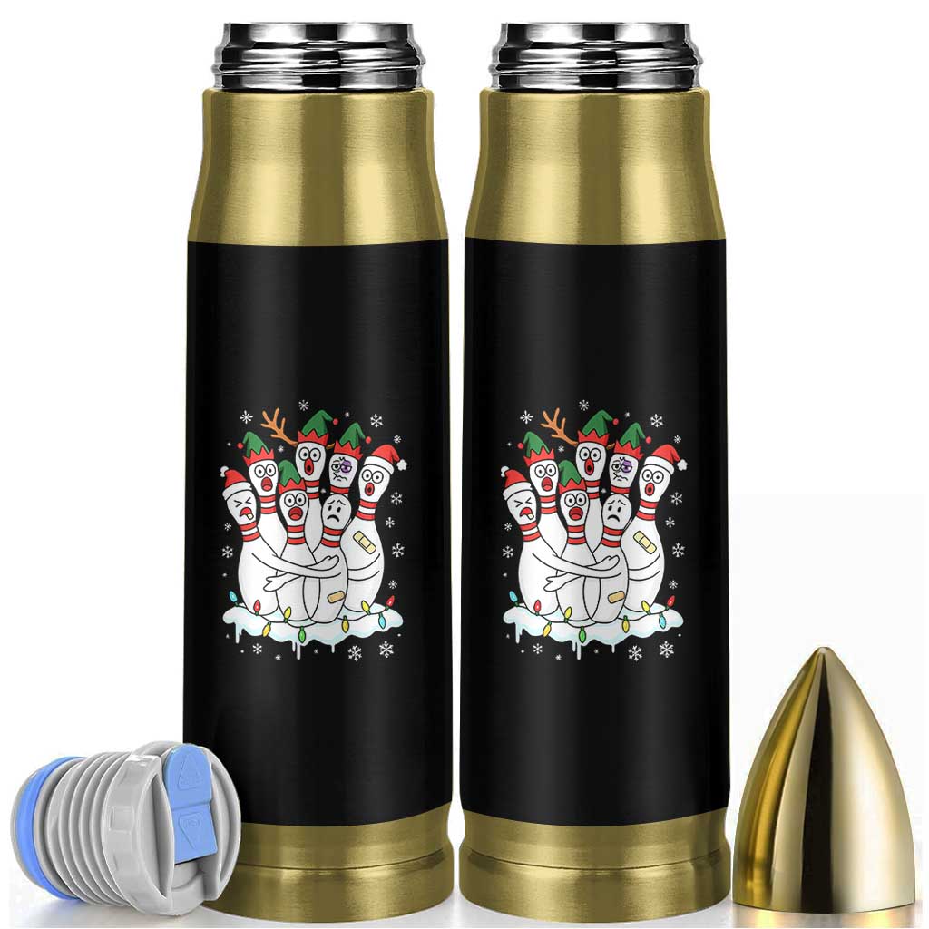 Funny Scared Cartoon Christmas Bowling Pins Bullet Tumbler - Wonder Print Shop