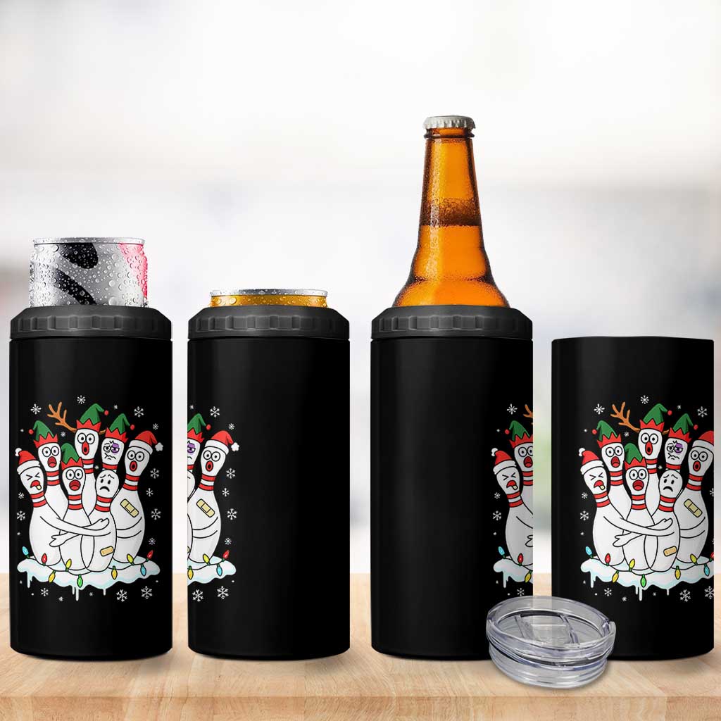 Funny Scared Cartoon Christmas Bowling Pins 4 in 1 Can Cooler Tumbler - Wonder Print Shop
