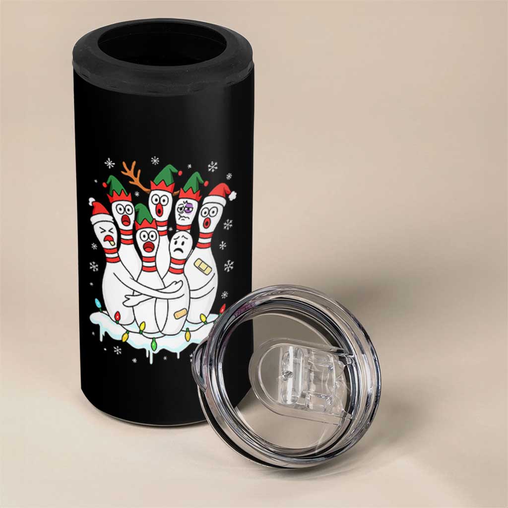 Funny Scared Cartoon Christmas Bowling Pins 4 in 1 Can Cooler Tumbler - Wonder Print Shop