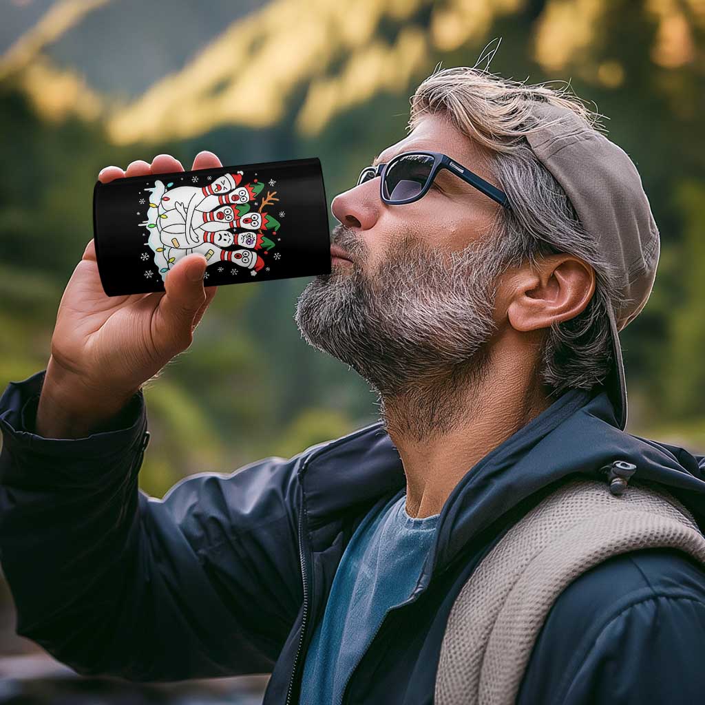 Funny Scared Cartoon Christmas Bowling Pins 4 in 1 Can Cooler Tumbler - Wonder Print Shop