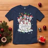 Funny Scared Cartoon Christmas Bowling Pins T Shirt - Wonder Print Shop