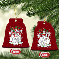 Funny Scared Cartoon Christmas Bowling Pins Ceramic Ornament - Wonder Print Shop