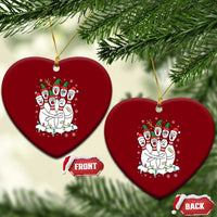 Funny Scared Cartoon Christmas Bowling Pins Ceramic Ornament - Wonder Print Shop