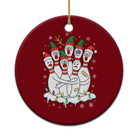 Funny Scared Cartoon Christmas Bowling Pins Ceramic Ornament - Wonder Print Shop