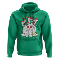 Funny Scared Cartoon Christmas Bowling Pins Hoodie - Wonder Print Shop