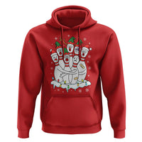 Funny Scared Cartoon Christmas Bowling Pins Hoodie - Wonder Print Shop