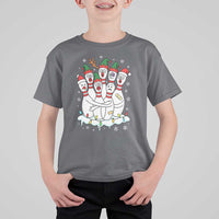 Funny Scared Cartoon Christmas Bowling Pins T Shirt For Kid - Wonder Print Shop