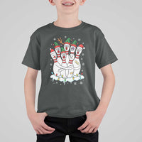 Funny Scared Cartoon Christmas Bowling Pins T Shirt For Kid - Wonder Print Shop