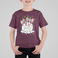 Funny Scared Cartoon Christmas Bowling Pins T Shirt For Kid - Wonder Print Shop