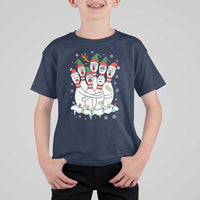 Funny Scared Cartoon Christmas Bowling Pins T Shirt For Kid - Wonder Print Shop
