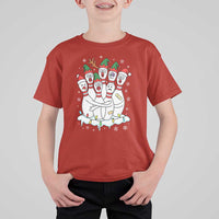 Funny Scared Cartoon Christmas Bowling Pins T Shirt For Kid - Wonder Print Shop
