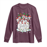 Funny Scared Cartoon Christmas Bowling Pins Long Sleeve Shirt - Wonder Print Shop