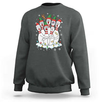 Funny Scared Cartoon Christmas Bowling Pins Sweatshirt - Wonder Print Shop