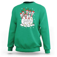 Funny Scared Cartoon Christmas Bowling Pins Sweatshirt - Wonder Print Shop