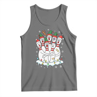 Funny Scared Cartoon Christmas Bowling Pins Tank Top - Wonder Print Shop