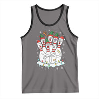 Funny Scared Cartoon Christmas Bowling Pins Tank Top - Wonder Print Shop