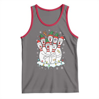 Funny Scared Cartoon Christmas Bowling Pins Tank Top - Wonder Print Shop