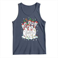 Funny Scared Cartoon Christmas Bowling Pins Tank Top - Wonder Print Shop