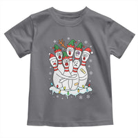 Funny Scared Cartoon Christmas Bowling Pins Toddler T Shirt - Wonder Print Shop