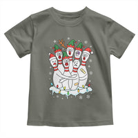 Funny Scared Cartoon Christmas Bowling Pins Toddler T Shirt - Wonder Print Shop
