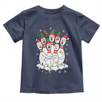 Funny Scared Cartoon Christmas Bowling Pins Toddler T Shirt - Wonder Print Shop