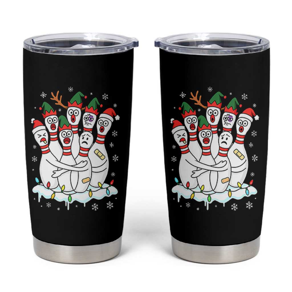 Funny Scared Cartoon Christmas Bowling Pins Tumbler Cup - Wonder Print Shop