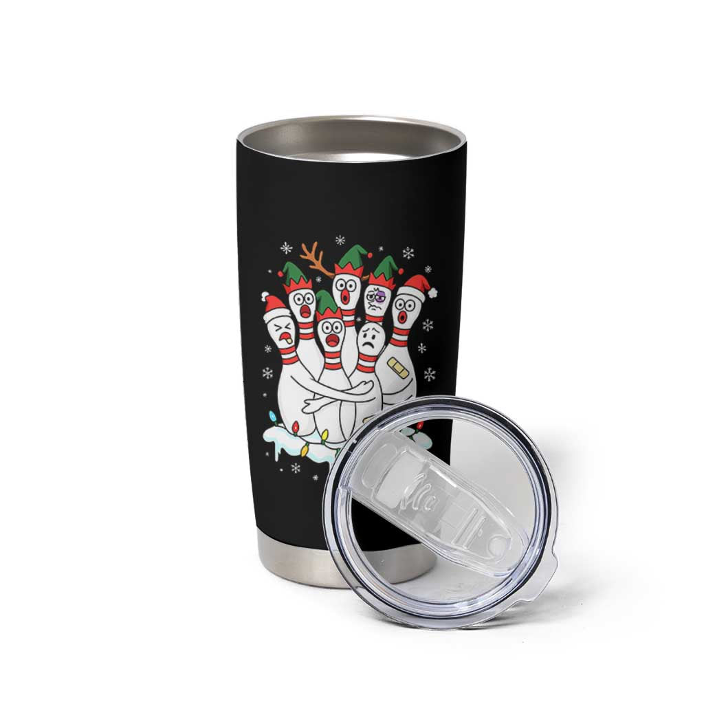 Funny Scared Cartoon Christmas Bowling Pins Tumbler Cup - Wonder Print Shop