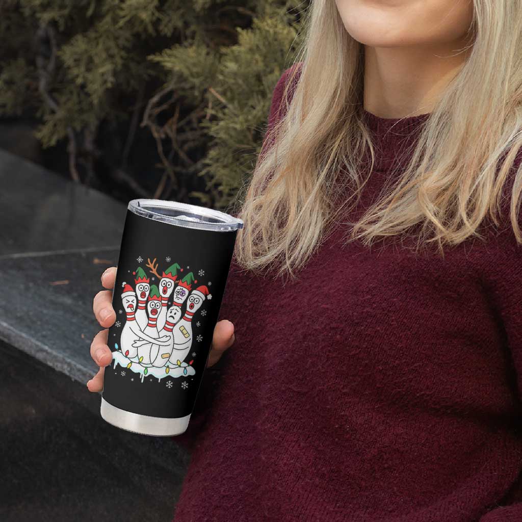 Funny Scared Cartoon Christmas Bowling Pins Tumbler Cup - Wonder Print Shop