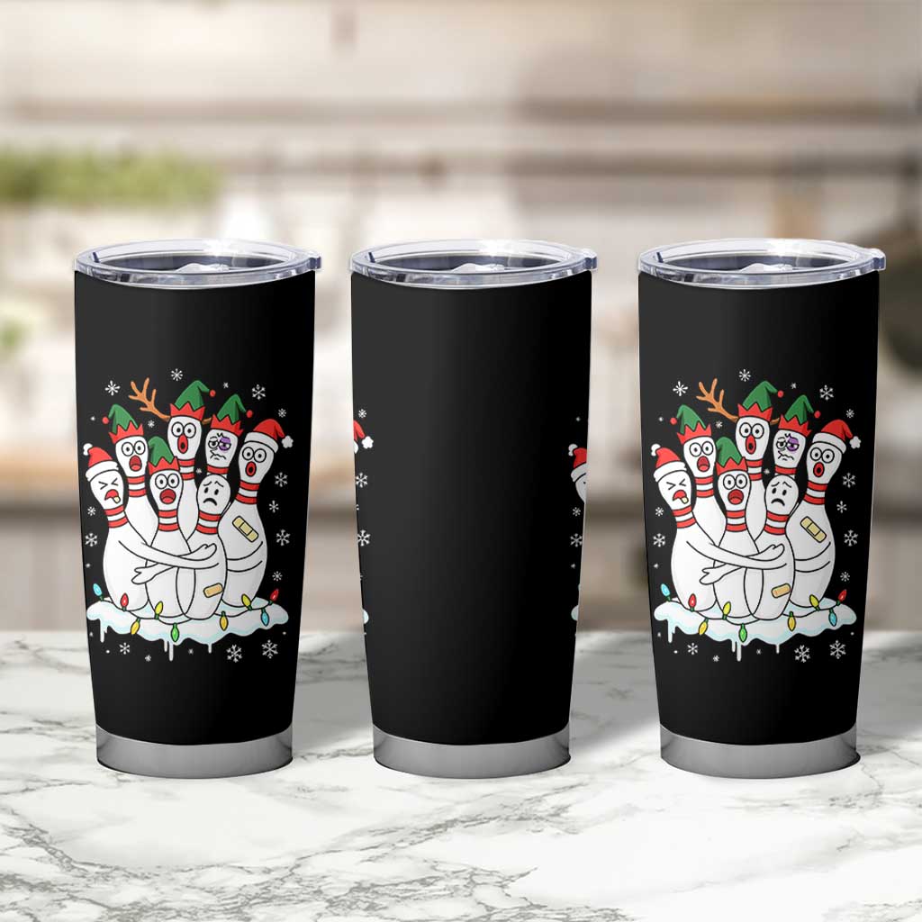 Funny Scared Cartoon Christmas Bowling Pins Tumbler Cup - Wonder Print Shop