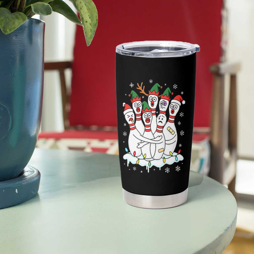 Funny Scared Cartoon Christmas Bowling Pins Tumbler Cup - Wonder Print Shop