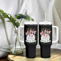 Funny Scared Cartoon Christmas Bowling Pins Tumbler With Handle - Wonder Print Shop