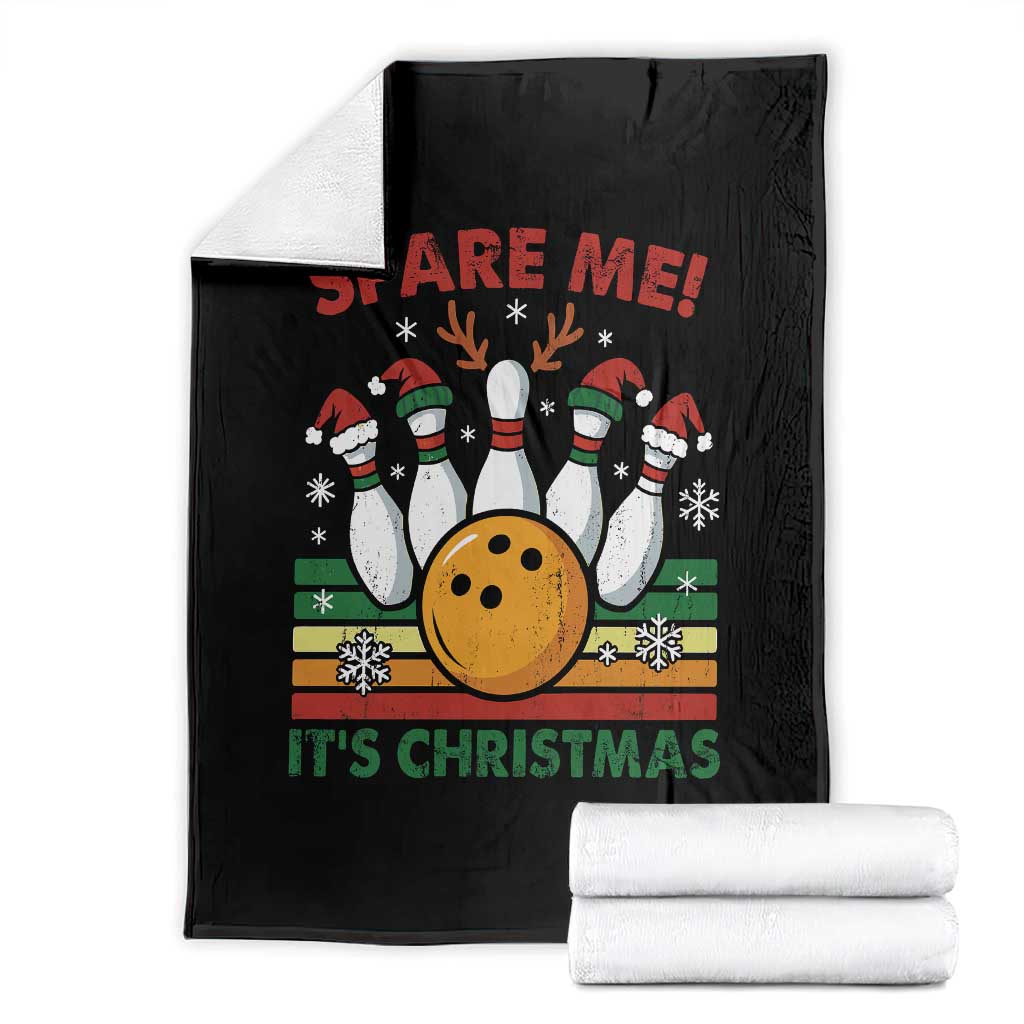 Funny Christmas Bowling Throw Blanket Spare Me Its Xmas Festive Holiday - Wonder Print Shop