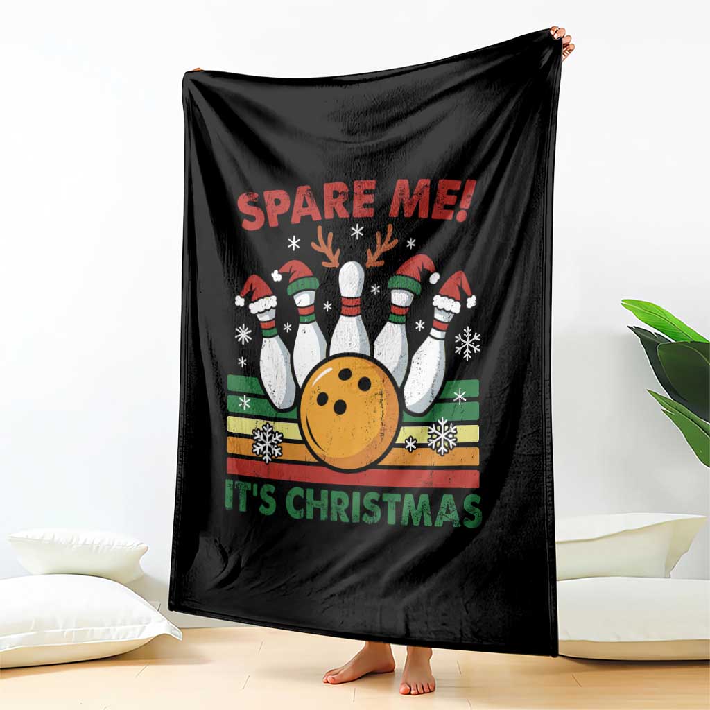 Funny Christmas Bowling Throw Blanket Spare Me Its Xmas Festive Holiday - Wonder Print Shop
