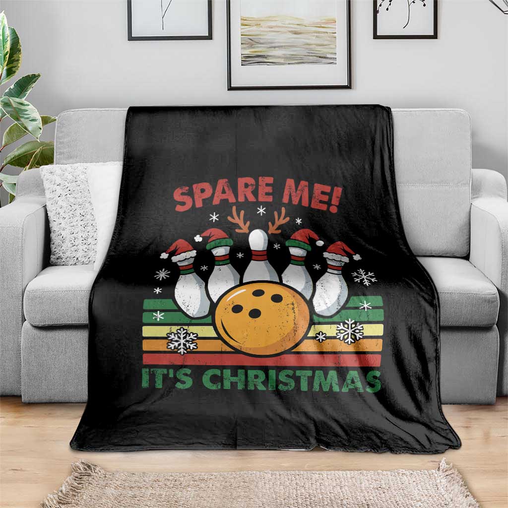 Funny Christmas Bowling Throw Blanket Spare Me Its Xmas Festive Holiday - Wonder Print Shop