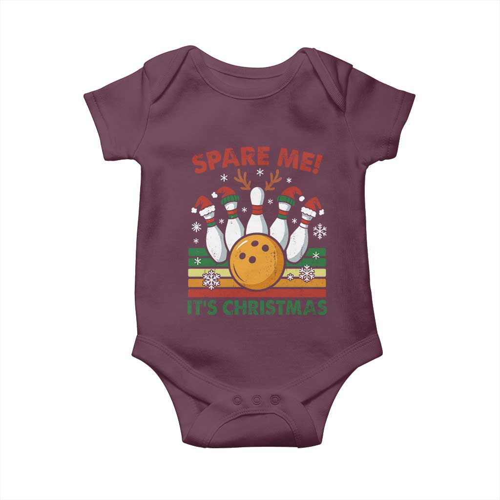 Funny Christmas Bowling Baby Onesie Spare Me Its Xmas Festive Holiday - Wonder Print Shop
