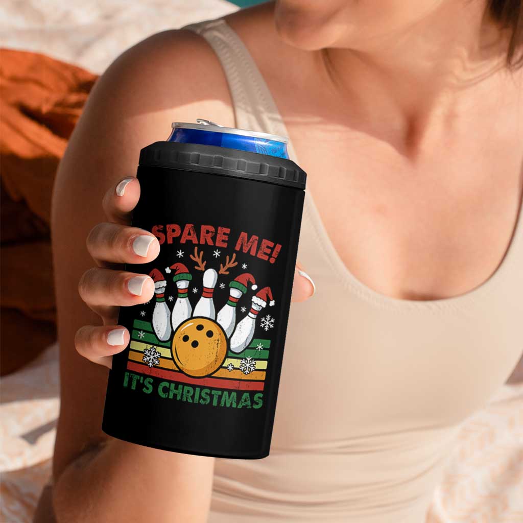Funny Christmas Bowling 4 in 1 Can Cooler Tumbler Spare Me Its Xmas Festive Holiday - Wonder Print Shop